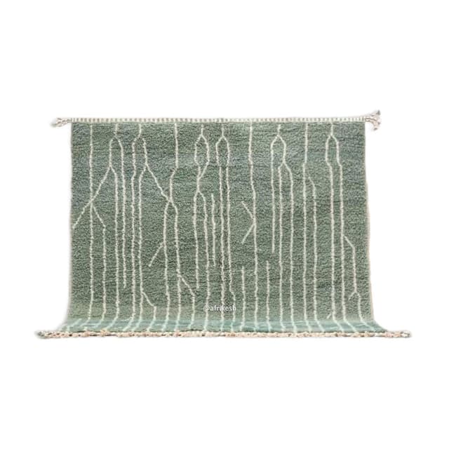 Ręcznie tkany dywan 250x200 cm, wełna, zielony, Maroko - WYMIARY