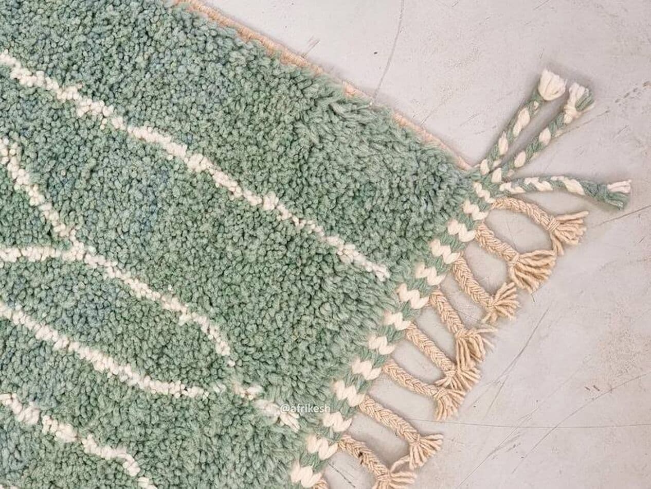 Ręcznie tkany dywan 250x200 cm, wełna, zielony, Maroko - 200699