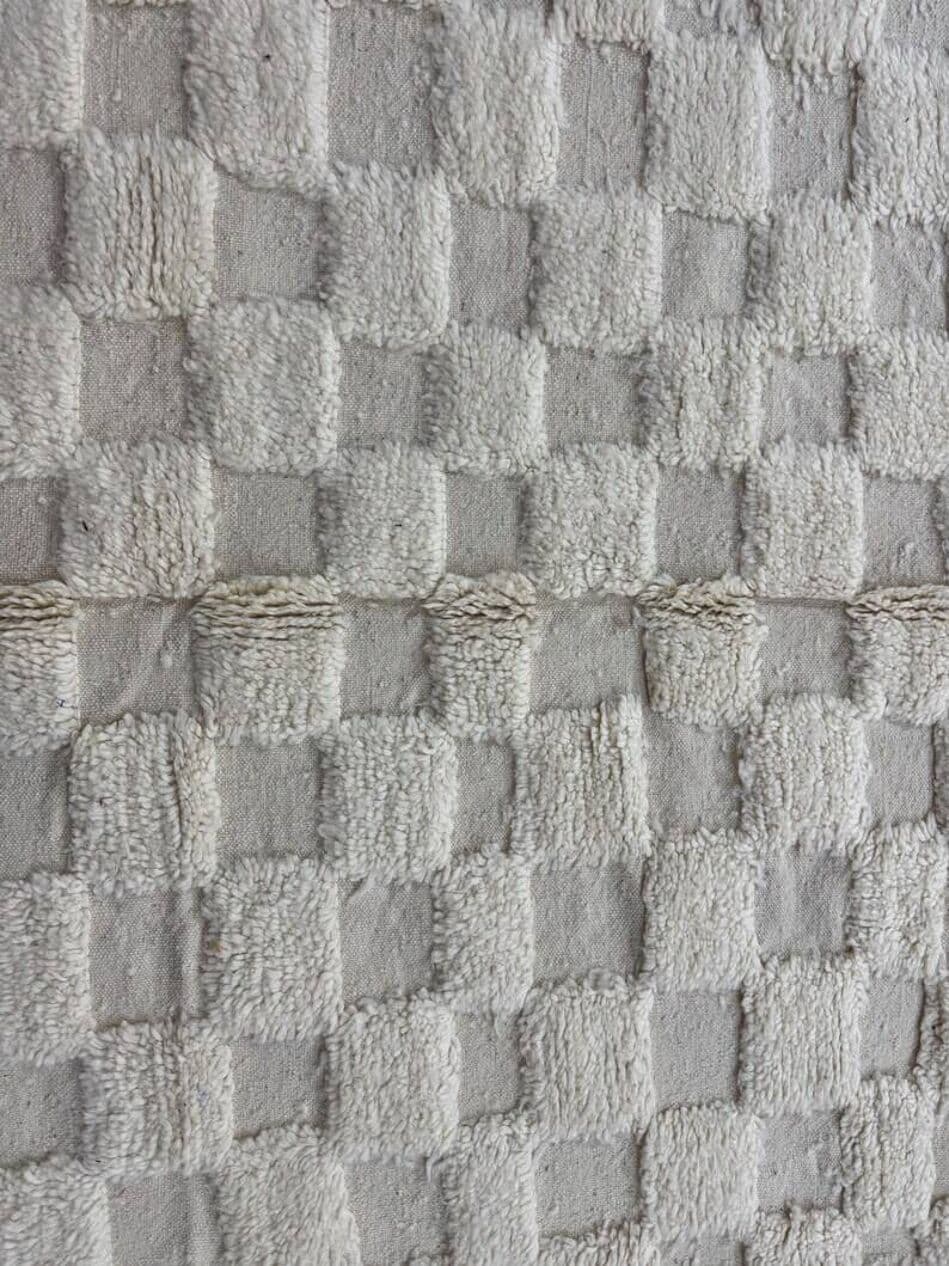 Ręcznie tkany dywan 250x150 cm, wełna, biały, Maroko - 200637