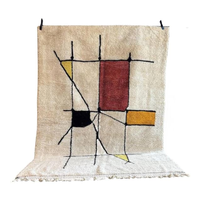 Handwoven rug 250x150 cm, wool, multicolor, Morocco - DIMENSION