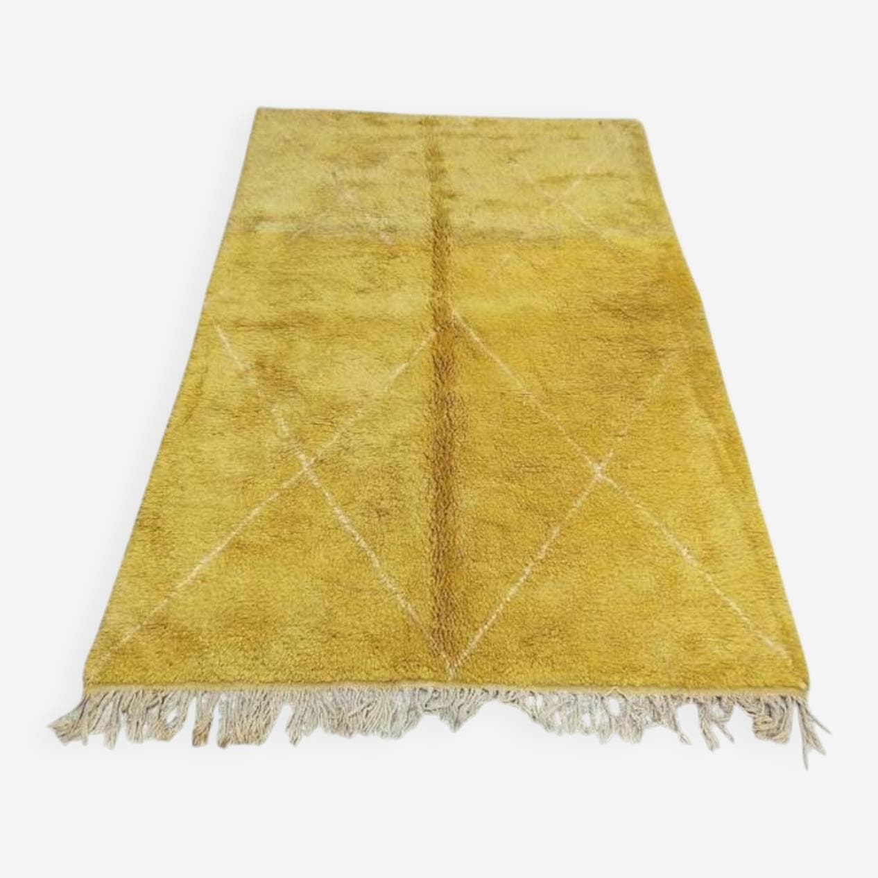 Ręcznie tkany dywan 250x150 cm, wełna, żółty, Maroko - 201651
