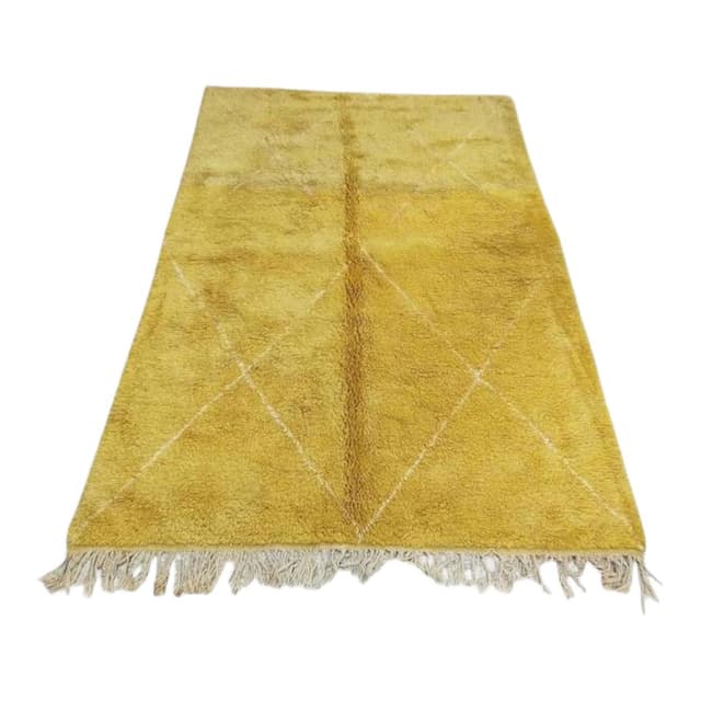 Ręcznie tkany dywan 250x150 cm, wełna, żółty, Maroko - WYMIARY