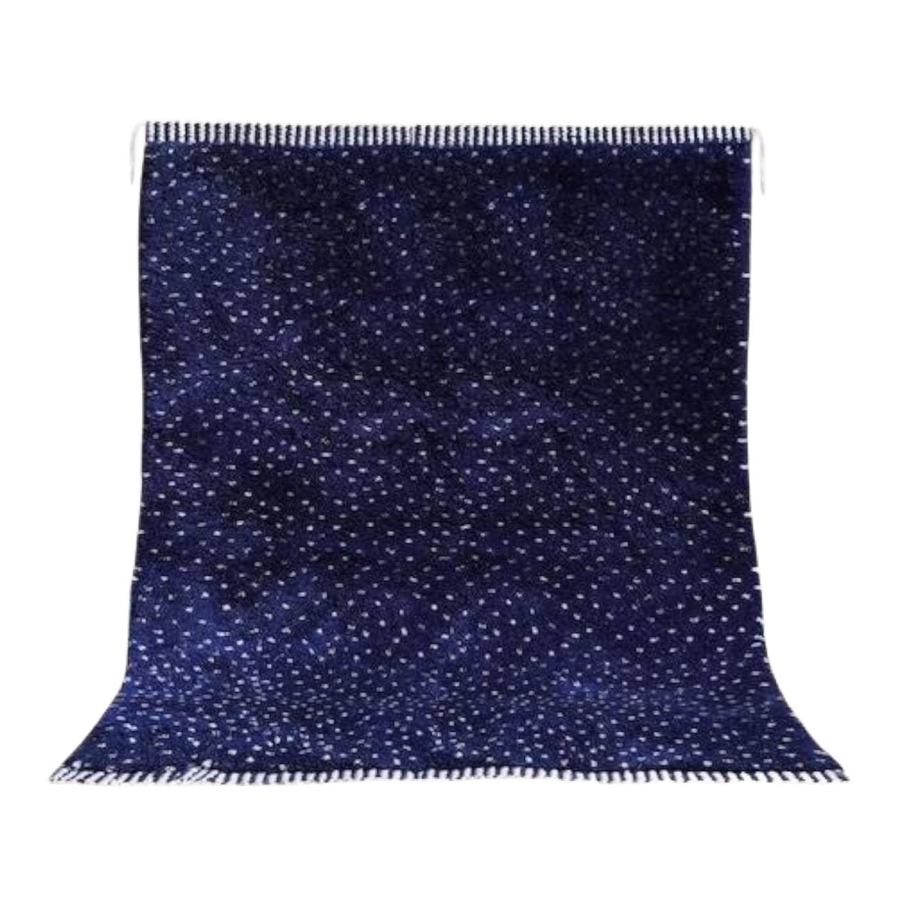 Handmade rug 200x300 cm, wool, navy blue, white, Morocco