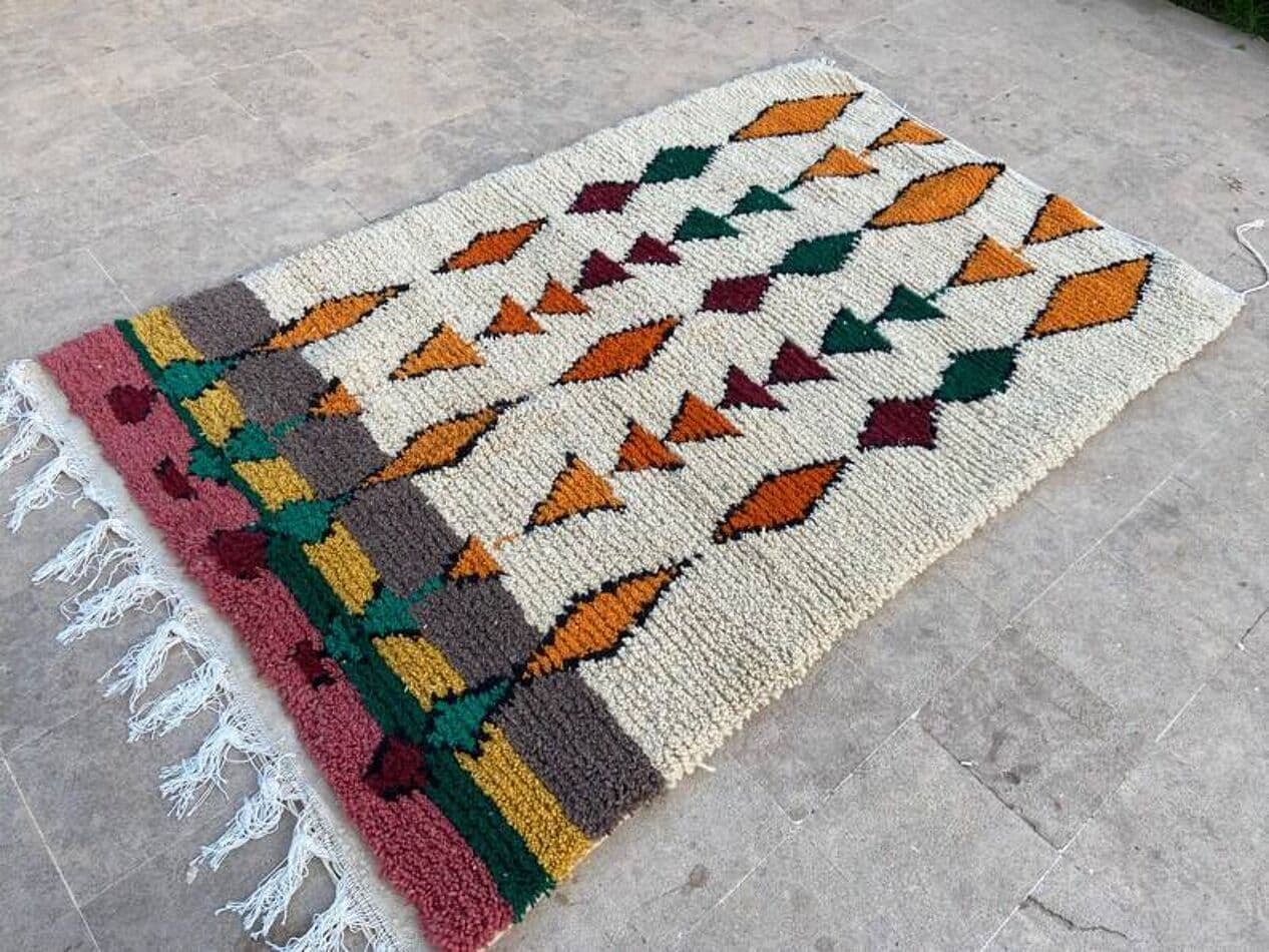 Handwoven rug 200x300 cm, wool, multicolor, Morocco - 201521