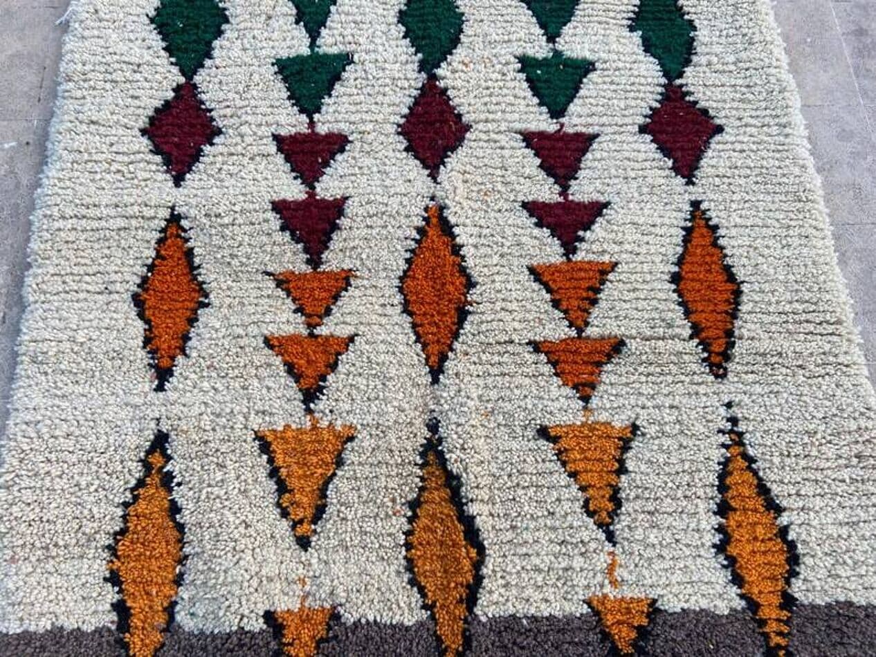 Handwoven rug 200x300 cm, wool, multicolor, Morocco - 201523