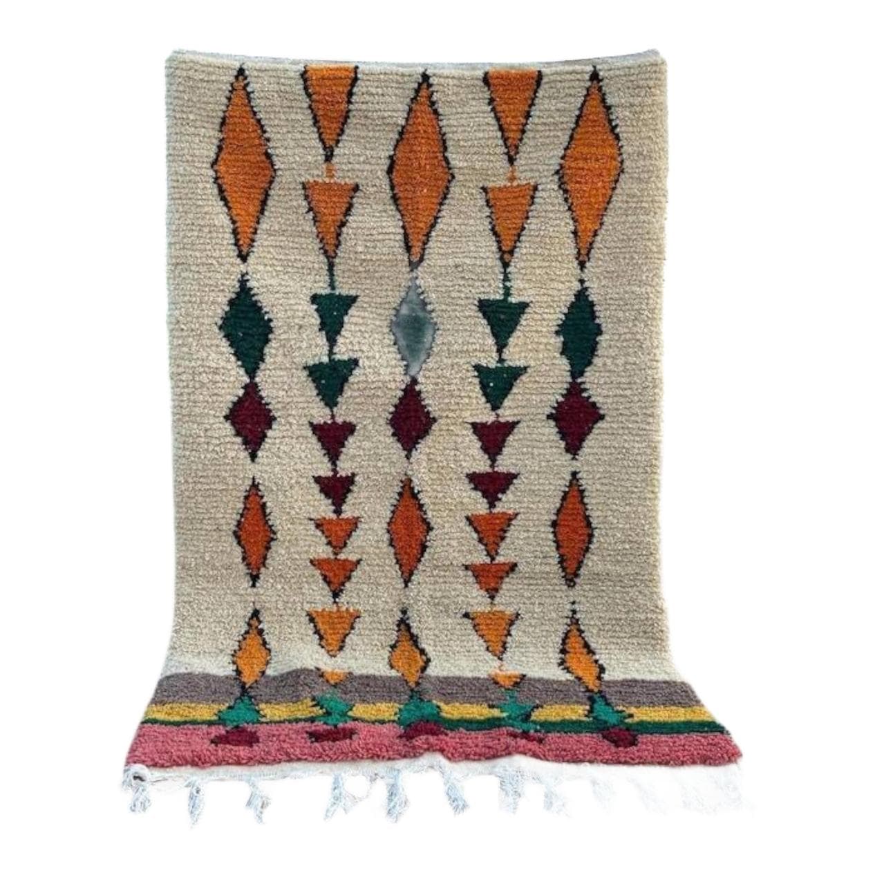 Handwoven rug 200x300 cm, wool, multicolor, Morocco