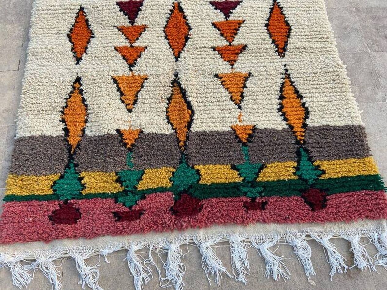 Handwoven rug 200x300 cm, wool, multicolor, Morocco - 201522