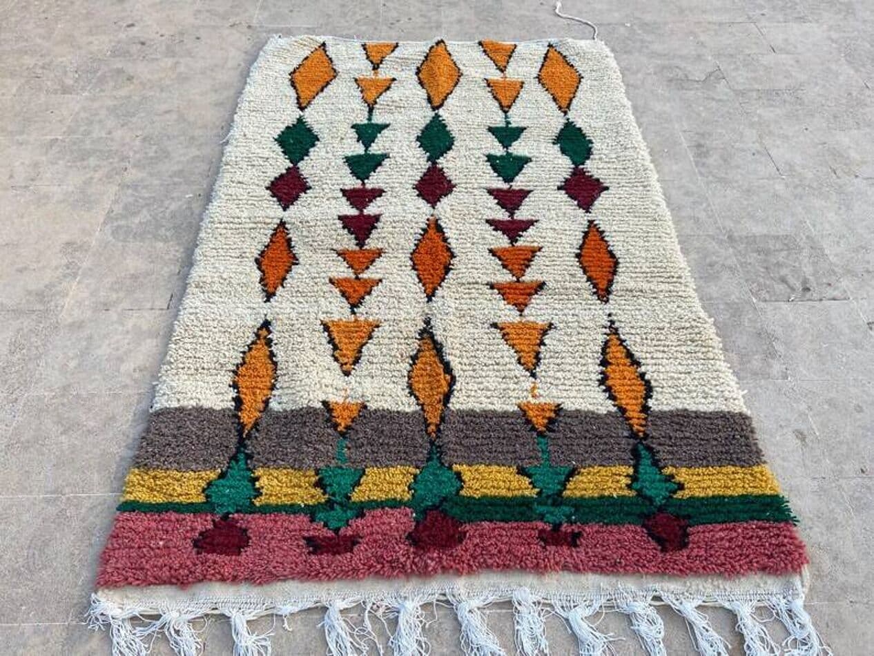 Handwoven rug 200x300 cm, wool, multicolor, Morocco - 201520