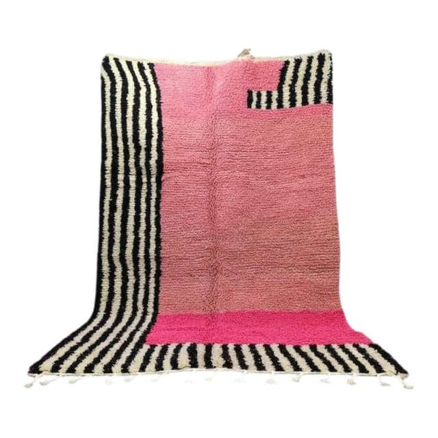 Ręcznie tkany dywan 250x150 cm, wełna, różowy, Maroko - WYMIARY