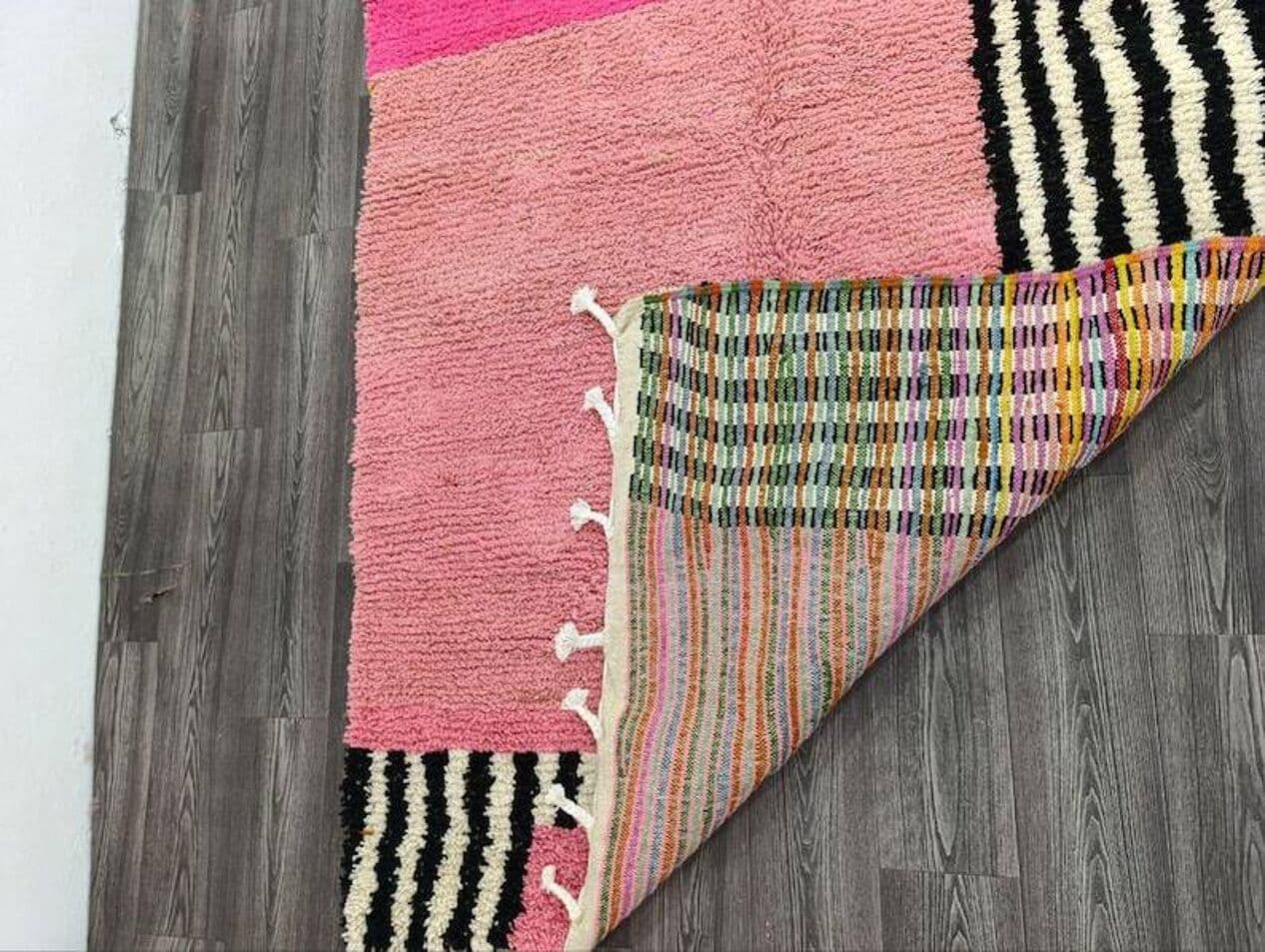 Ręcznie tkany dywan 250x150 cm, wełna, różowy, Maroko - 201410