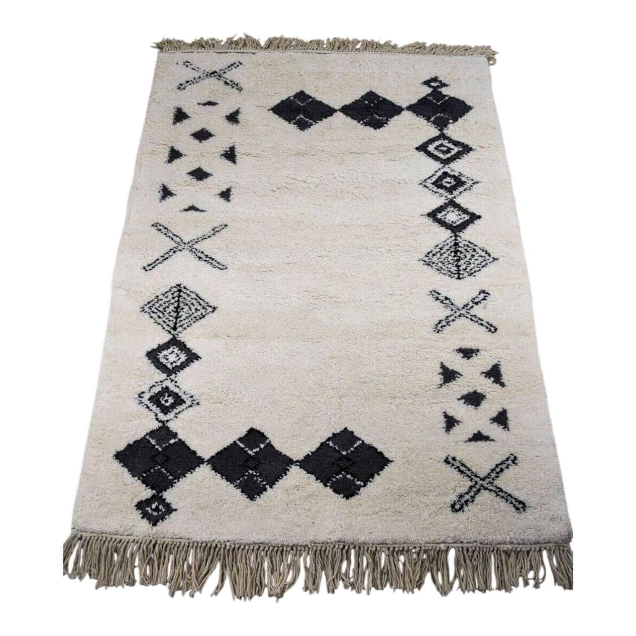 Ręcznie tkany dywan 300x200 cm, wełna, biały, Maroko