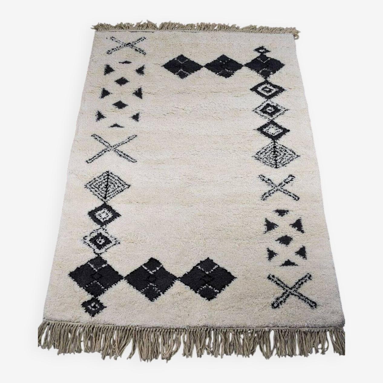 Ręcznie tkany dywan 300x200 cm, wełna, biały, Maroko - 201351