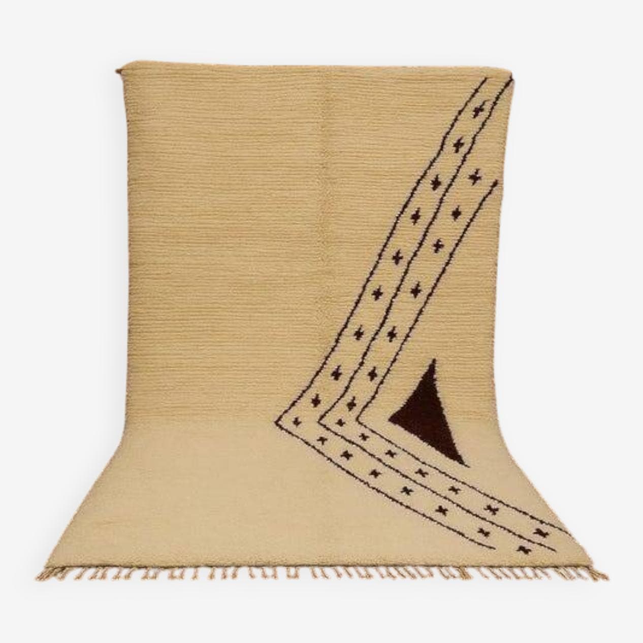 Ręcznie tkany dywan 200x300 cm, wełna, beżowy, Maroko - 202739