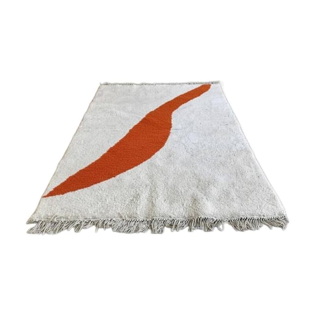 Ręcznie tkany dywan 250x150 cm, wełna, pomarańczowy, Maroko - WYMIARY