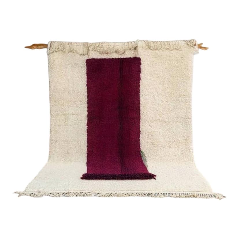 Ręcznie tkany dywan 200x300 cm, wełna, bordowy, Maroko