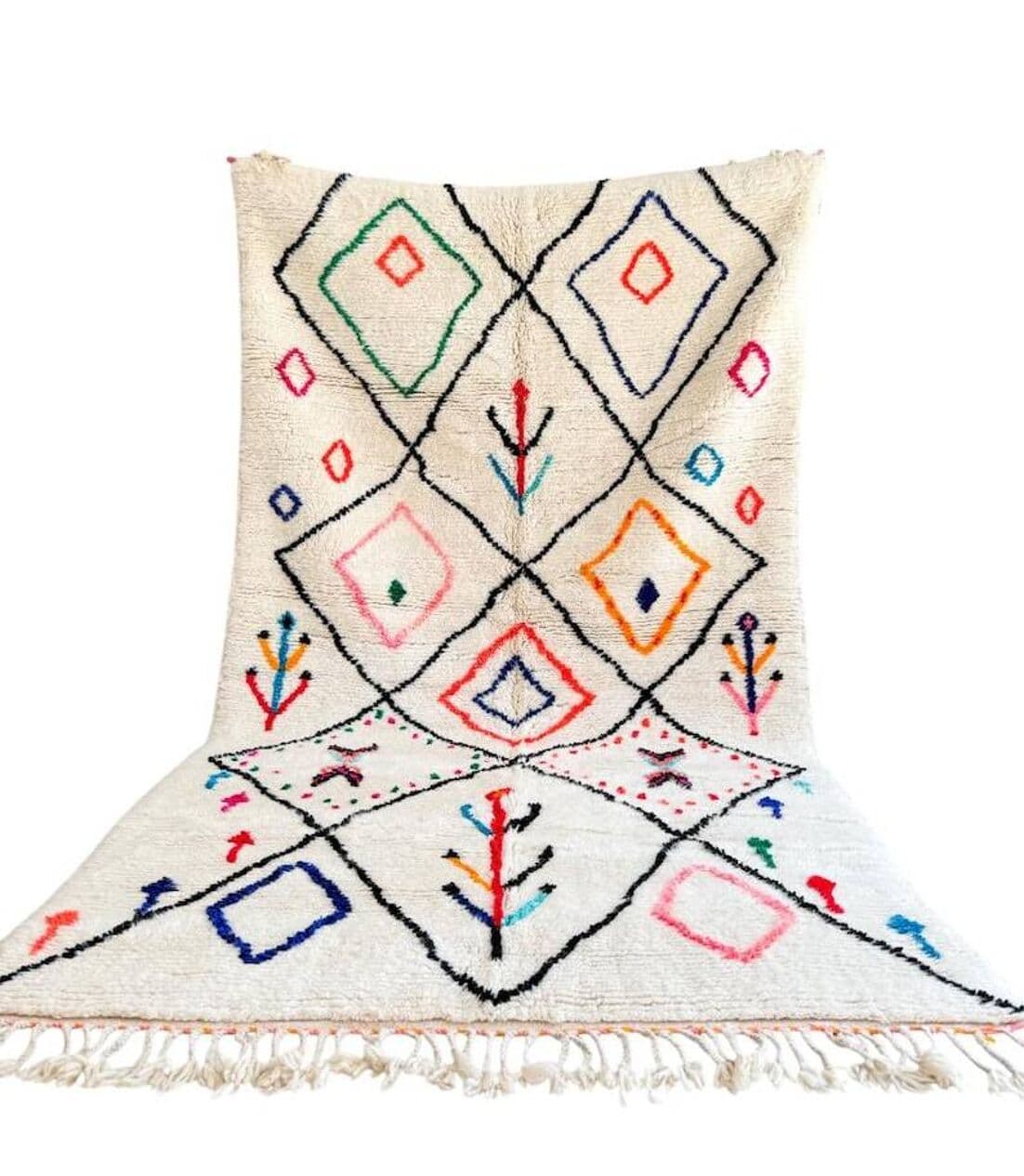 Ręcznie tkany dywan 250x150 cm, wełna, multikolor, Maroko - 202671