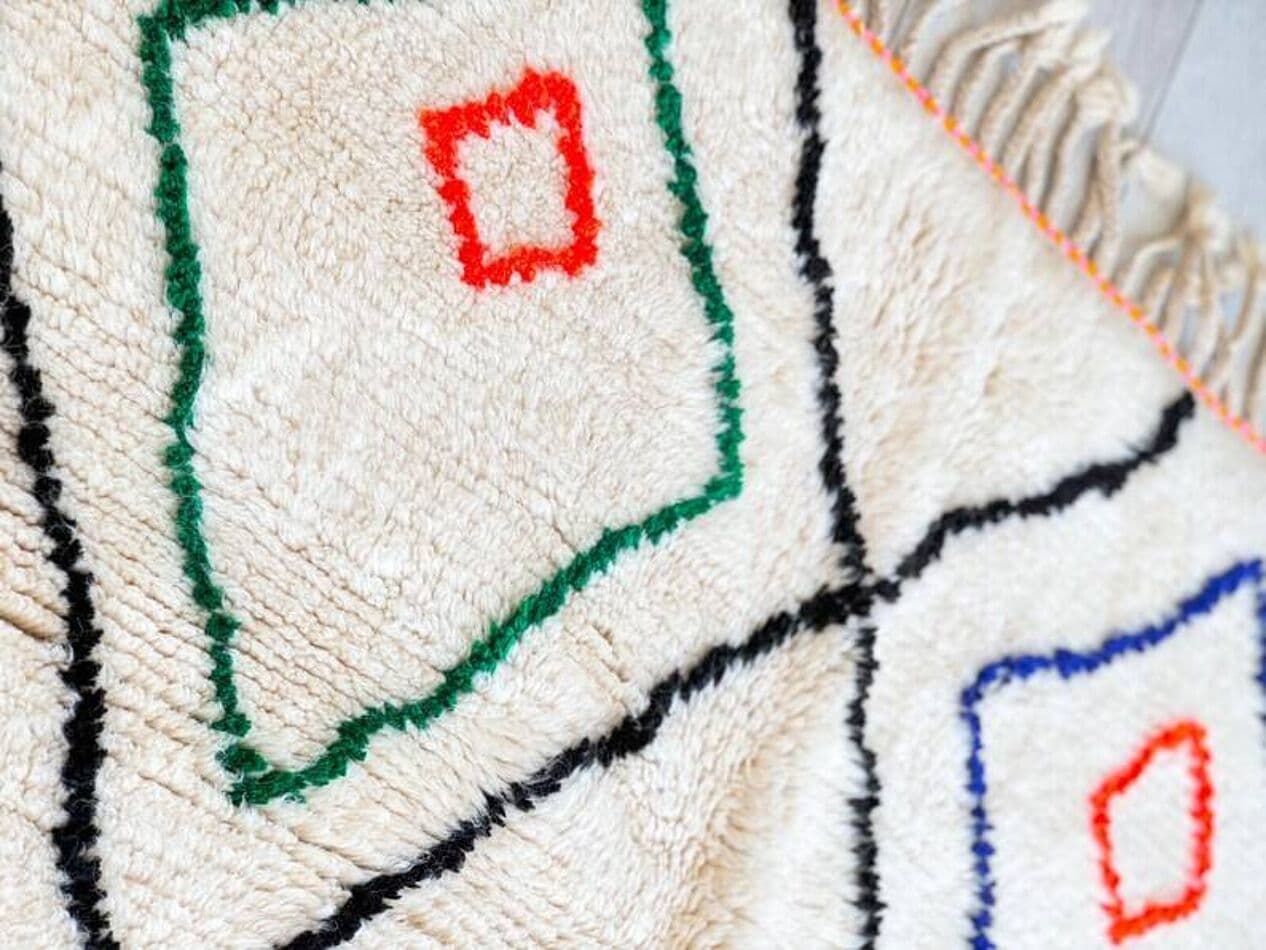 Ręcznie tkany dywan 250x150 cm, wełna, multikolor, Maroko - 202670