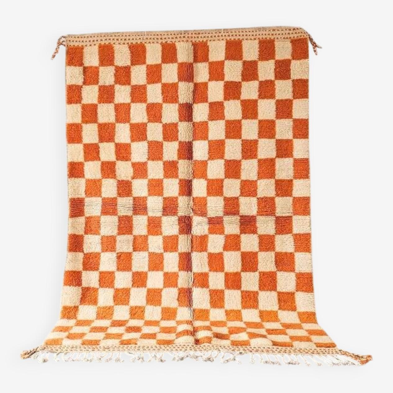 Ręcznie tkany dywan 250x150 cm, wełna, pomarańczowy, Maroko - 202630