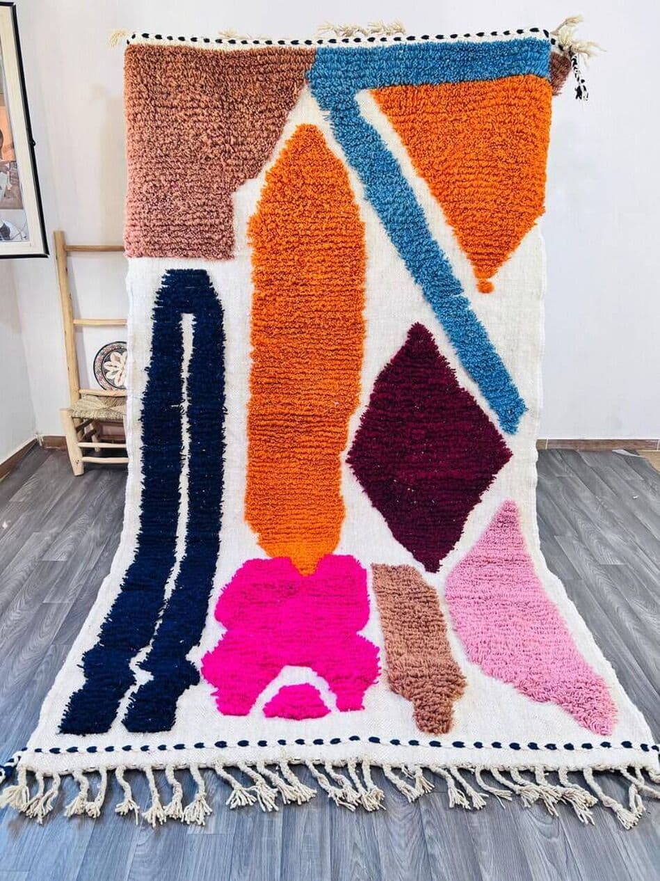 Ręcznie tkany dywan 200x300 cm, wełna, wielokolorowy, Maroko - 202426