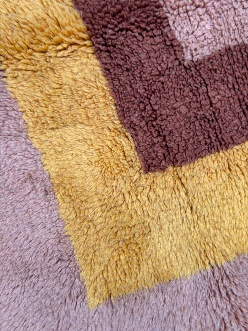 Ręcznie tkany dywan 200x300 cm, wełna, beżowy, brązowy, żółty, Maroko - 202121