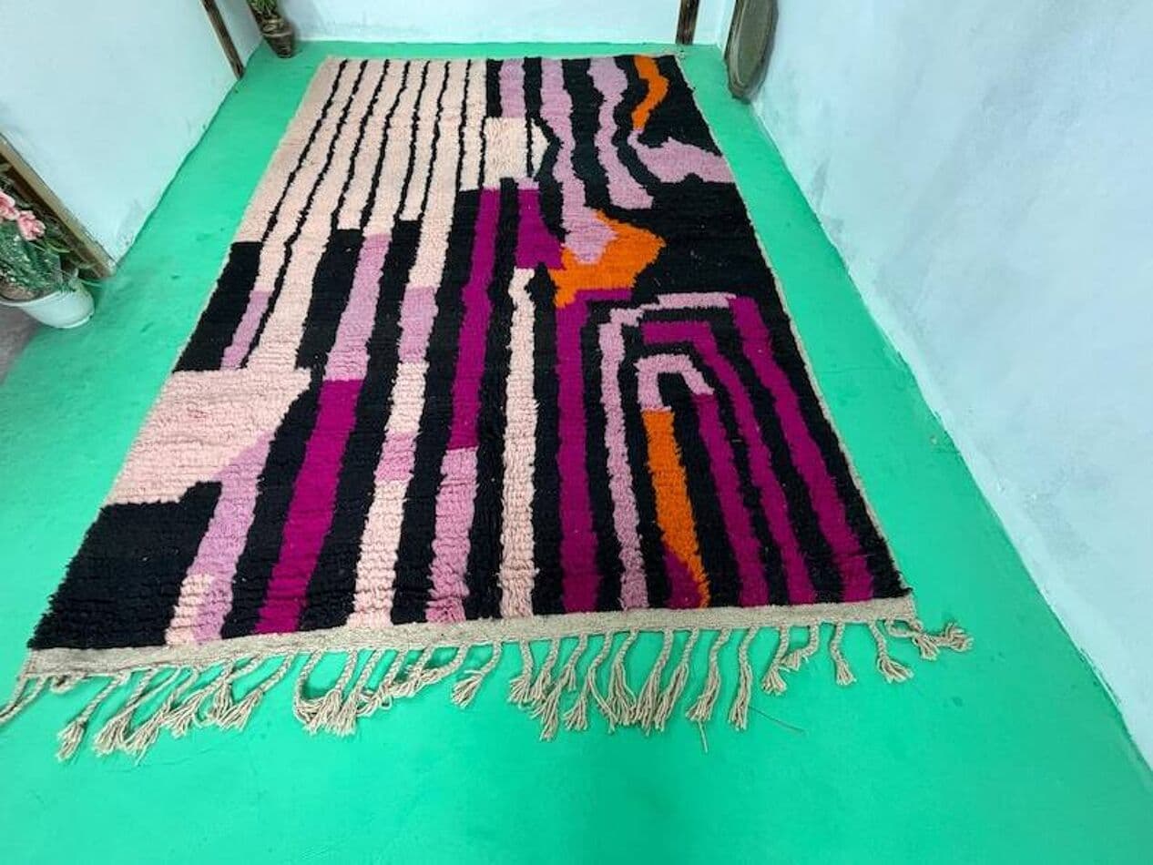 Ręcznie tkany dywan 200x300 cm, wełna, wielokolorowy, Maroko - 201973