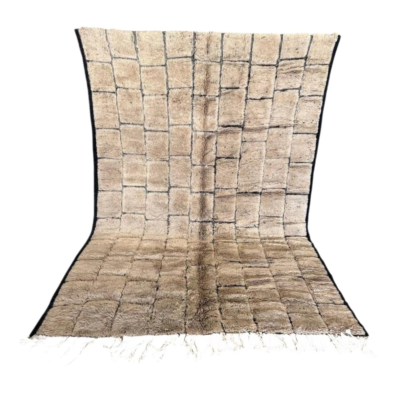 Ręcznie tkany dywan 250x150 cm, wełna, beżowy, Maroko