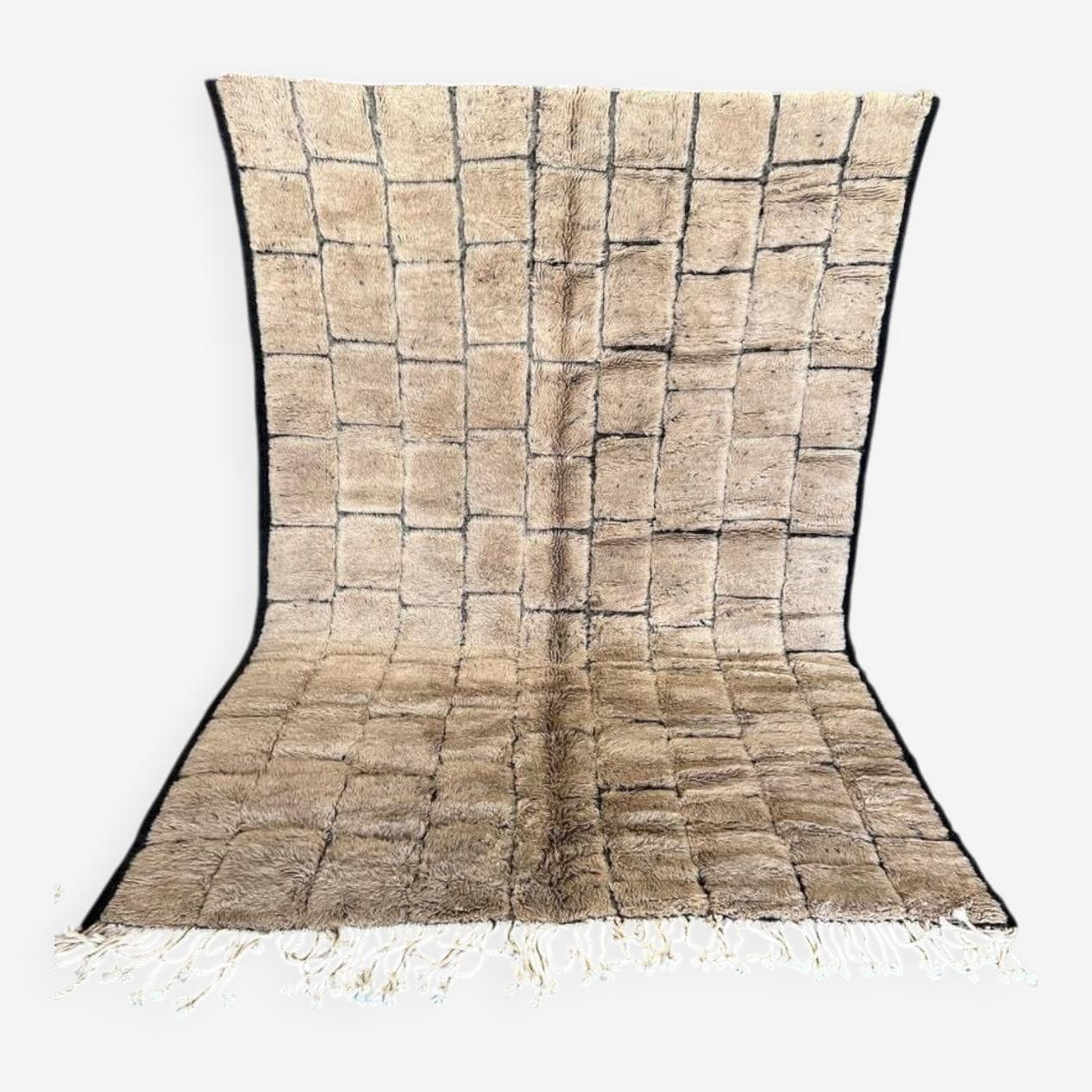 Ręcznie tkany dywan 250x150 cm, wełna, beżowy, Maroko - 203100