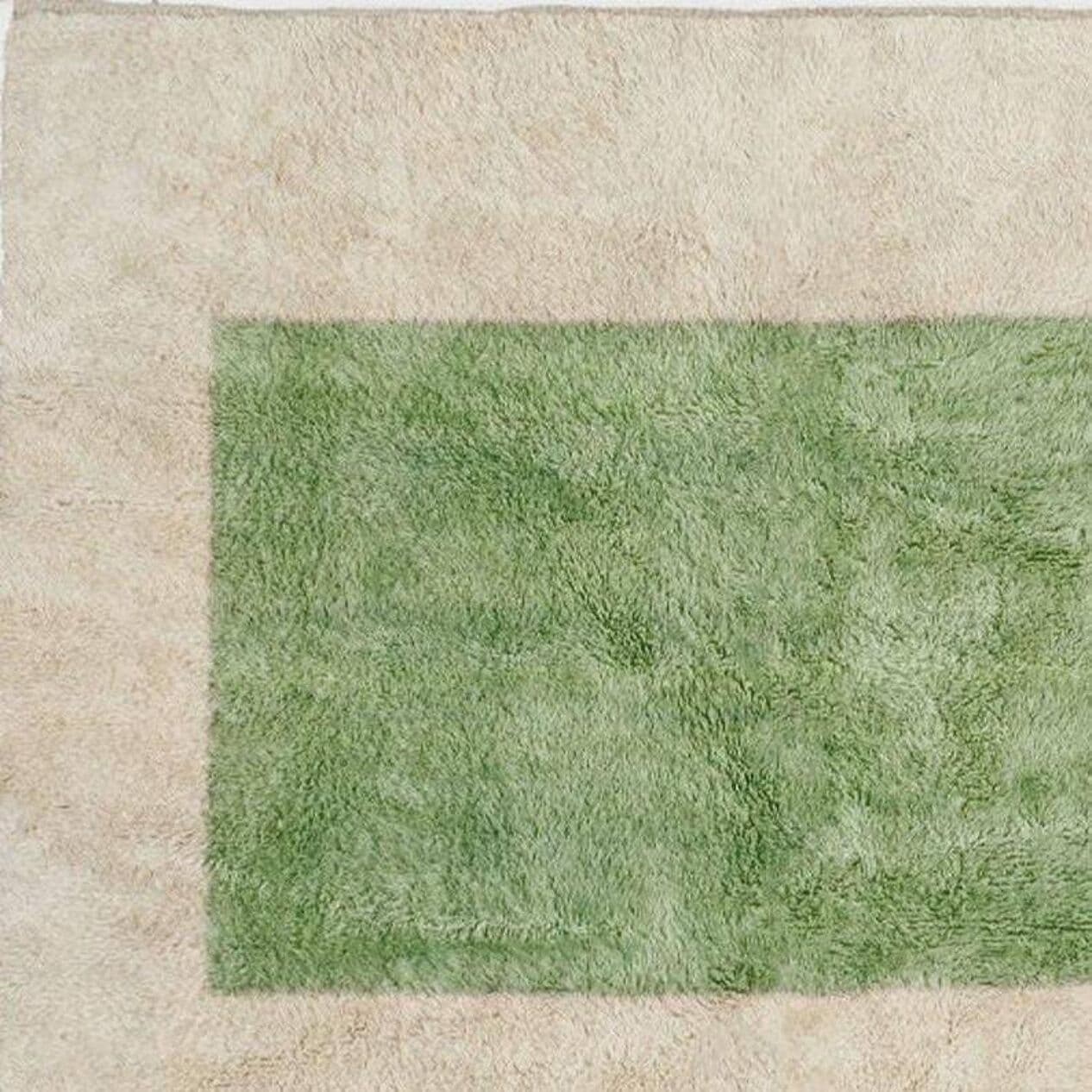 Ręcznie tkany dywan 250x150 cm, wełna, zielony, beżowy, Maroko - 203338