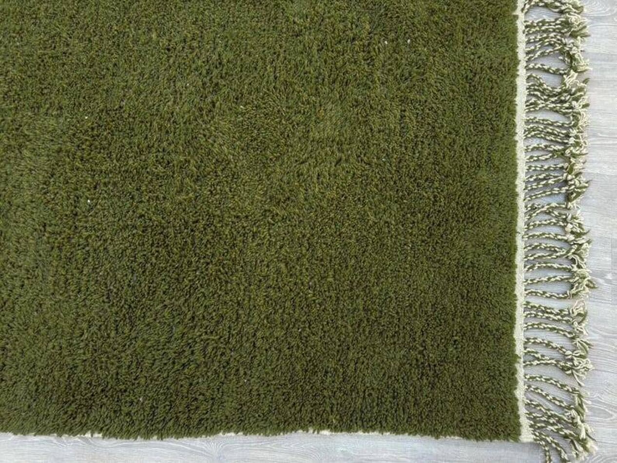 Ręcznie tkany dywan 200x300 cm, wełna, oliwkowy, Maroko - 203323