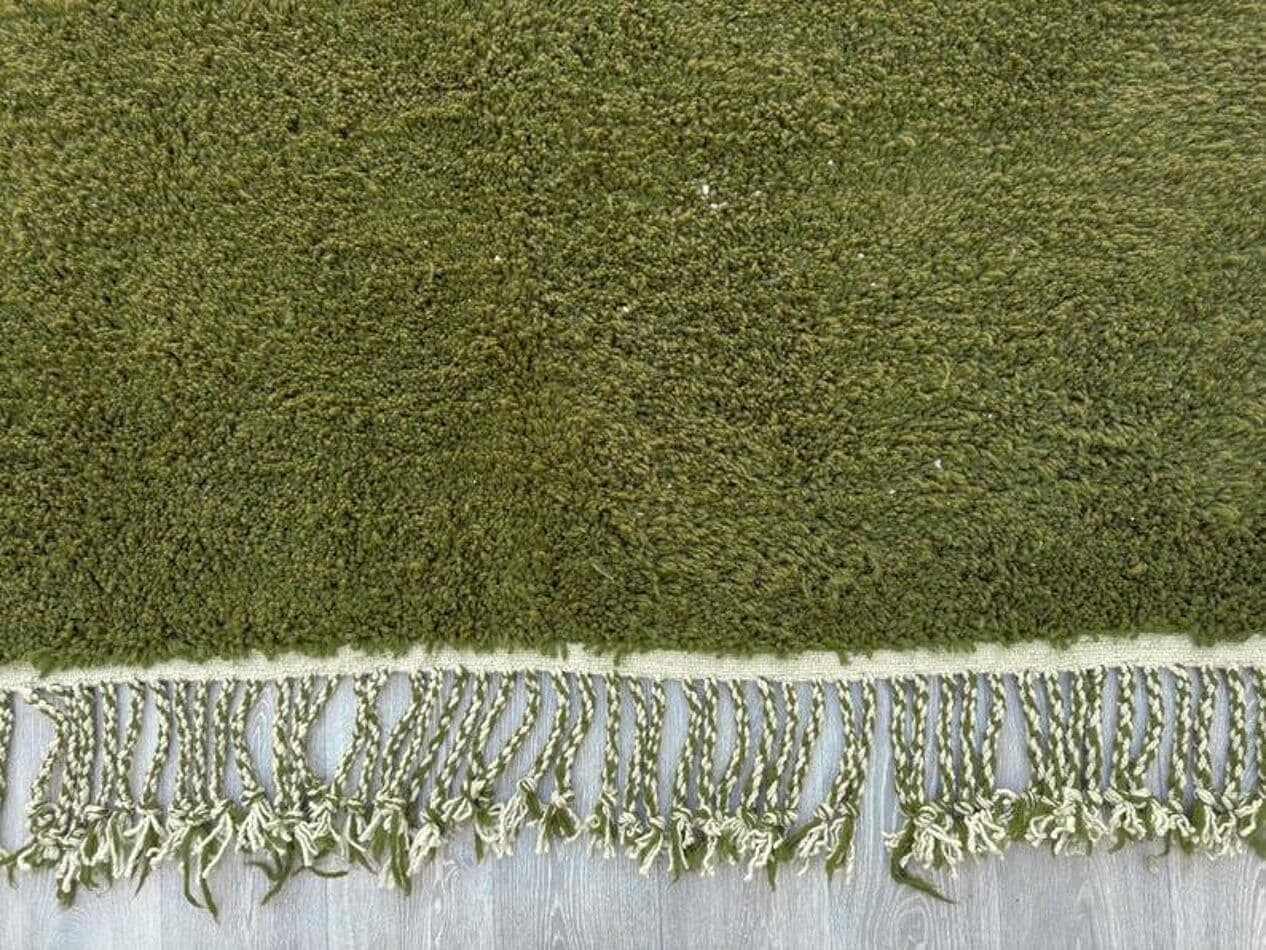 Ręcznie tkany dywan 200x300 cm, wełna, oliwkowy, Maroko - 203325