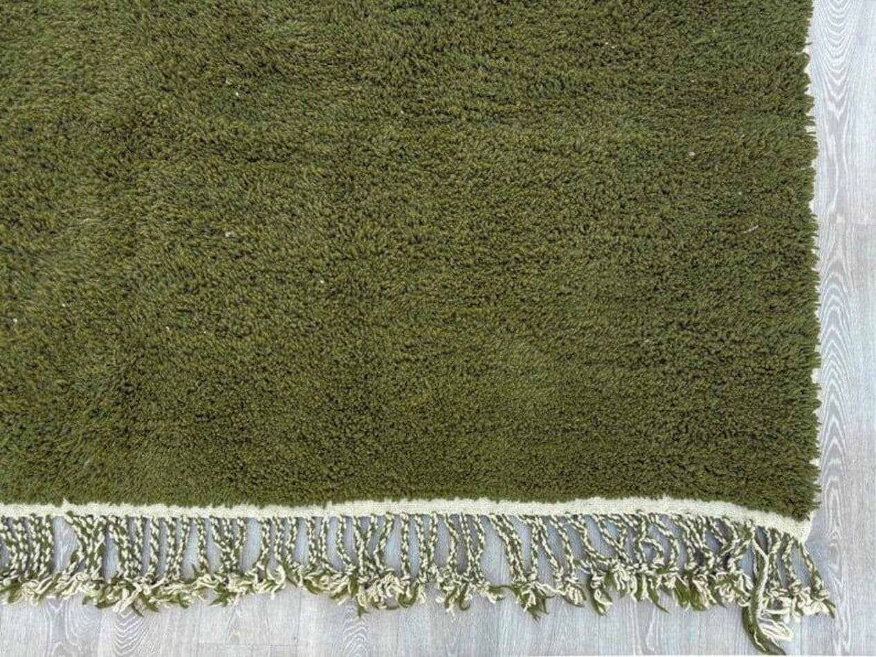 Ręcznie tkany dywan 200x300 cm, wełna, oliwkowy, Maroko - 203322