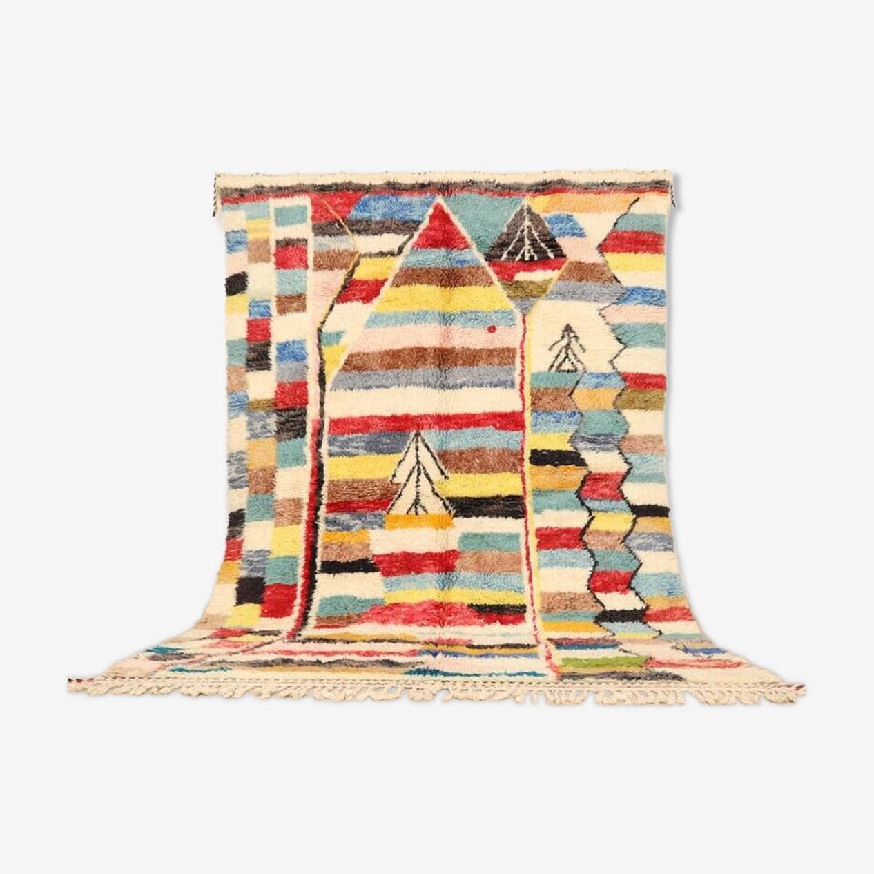 Ręcznie tkany dywan 200x300 cm, wełna, multikolor, Maroko - 203314