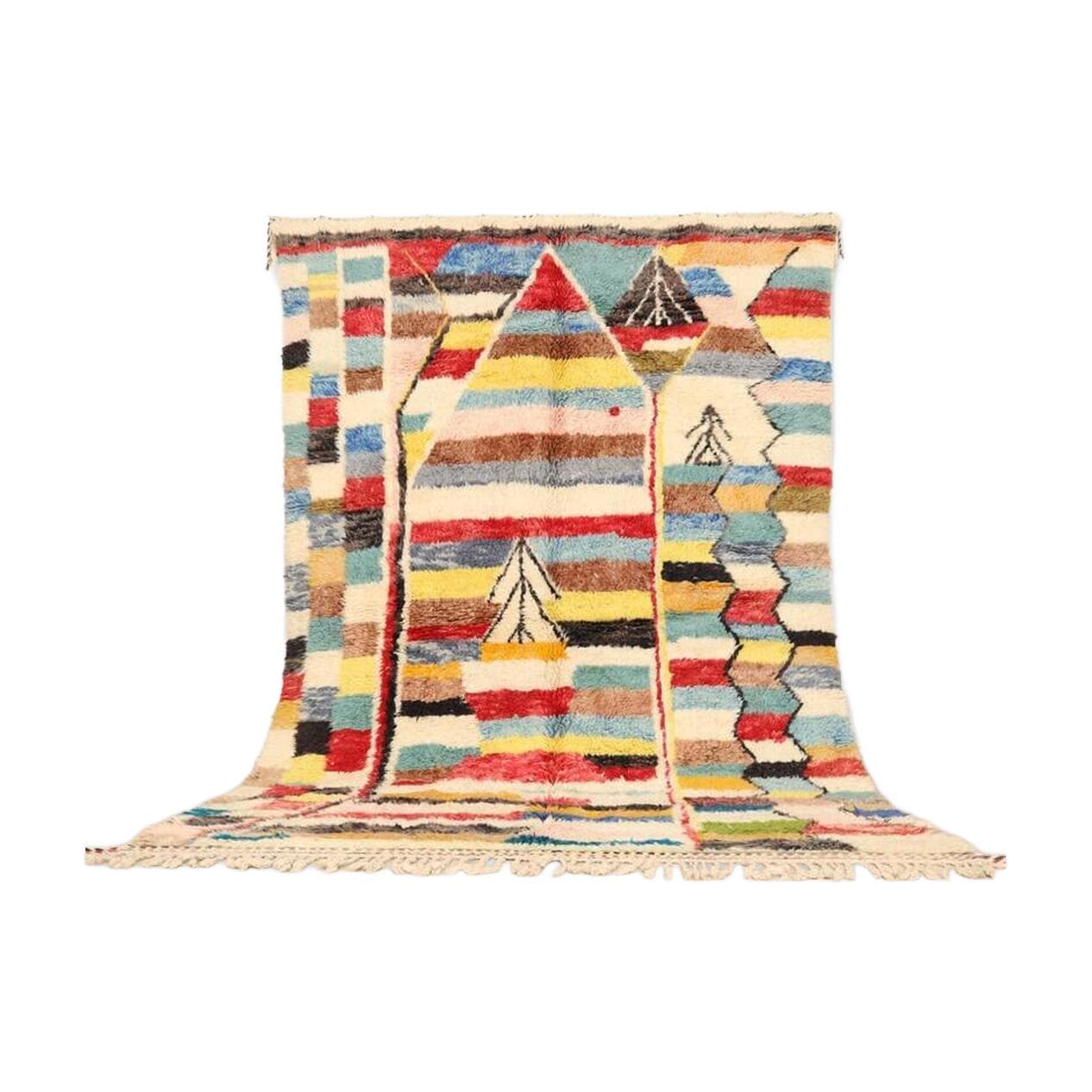 Ręcznie tkany dywan 200x300 cm, wełna, multikolor, Maroko