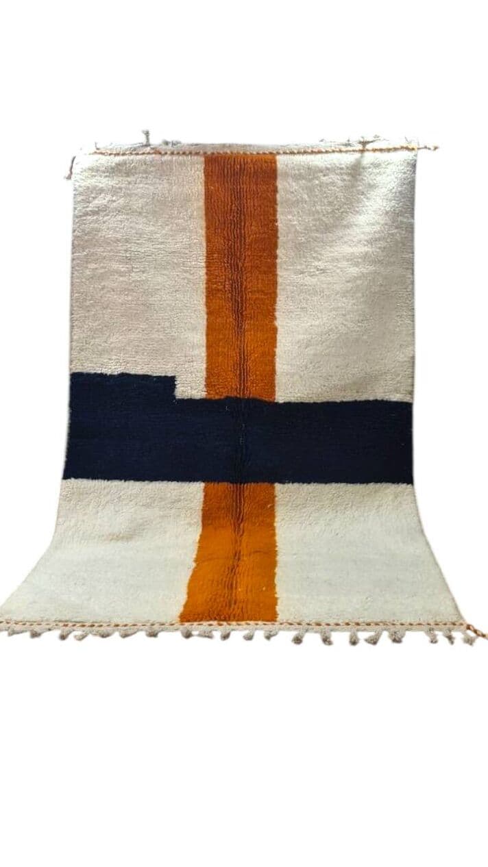 Ręcznie tkany dywan 150x250 cm, wełna, biały, Maroko - 203293