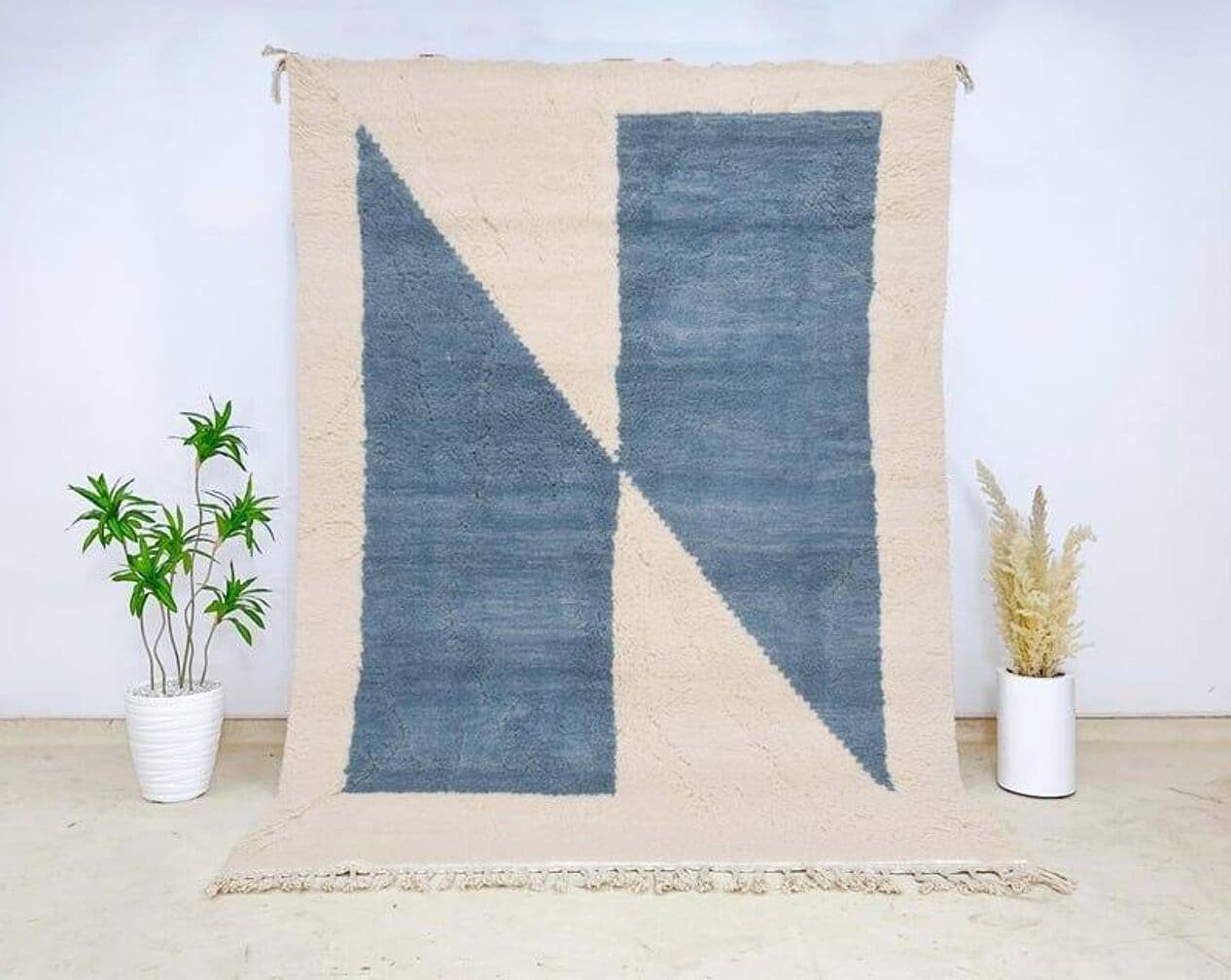 Ręcznie tkany dywan 150x250 cm, wełna, niebieski, Maroko - 203264