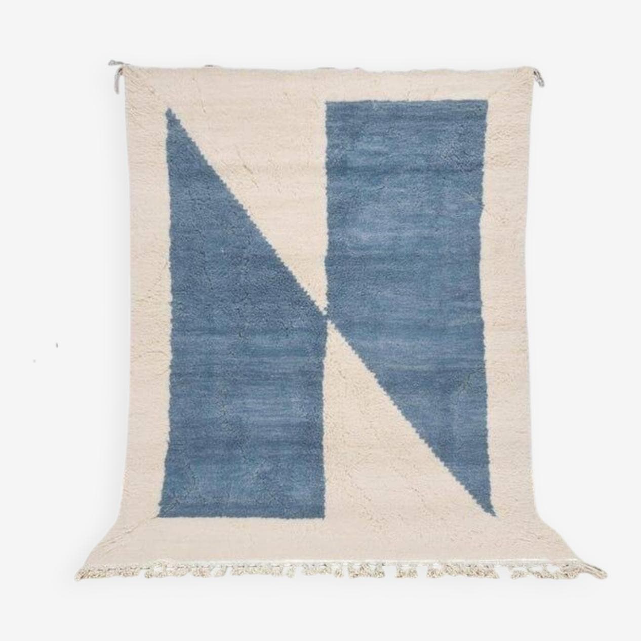 Ręcznie tkany dywan 150x250 cm, wełna, niebieski, Maroko - 203261