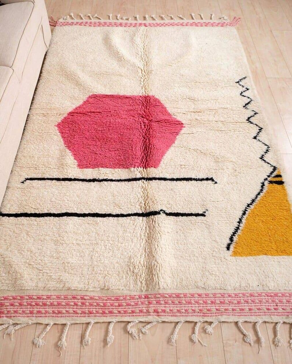 Ręcznie tkany dywan 150x250 cm, wełna, multikolor, Maroko - 203255