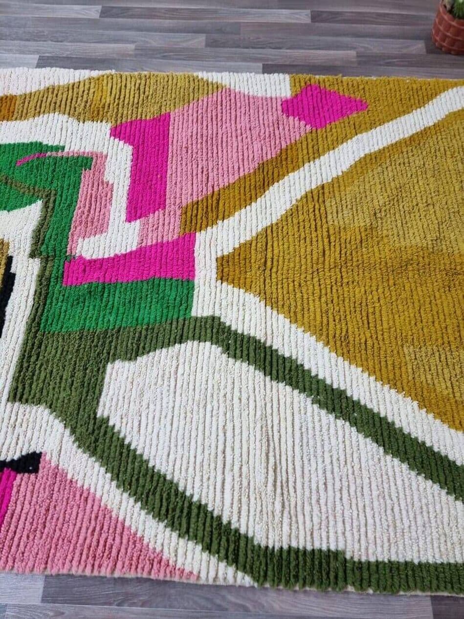 Ręcznie tkany dywan 150x250 cm, wełna, multikolor, Maroko - 203216