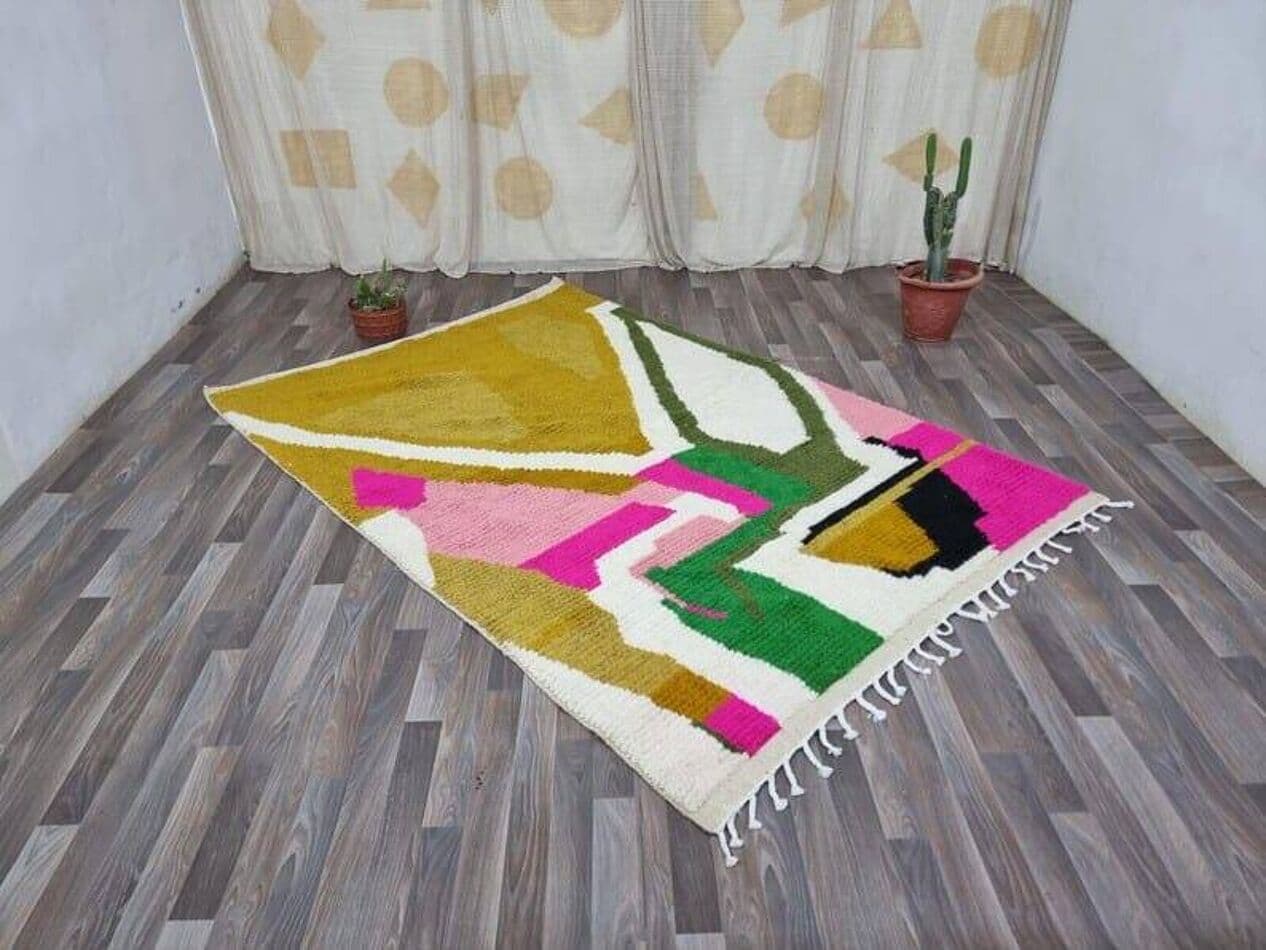 Ręcznie tkany dywan 150x250 cm, wełna, multikolor, Maroko - 203214