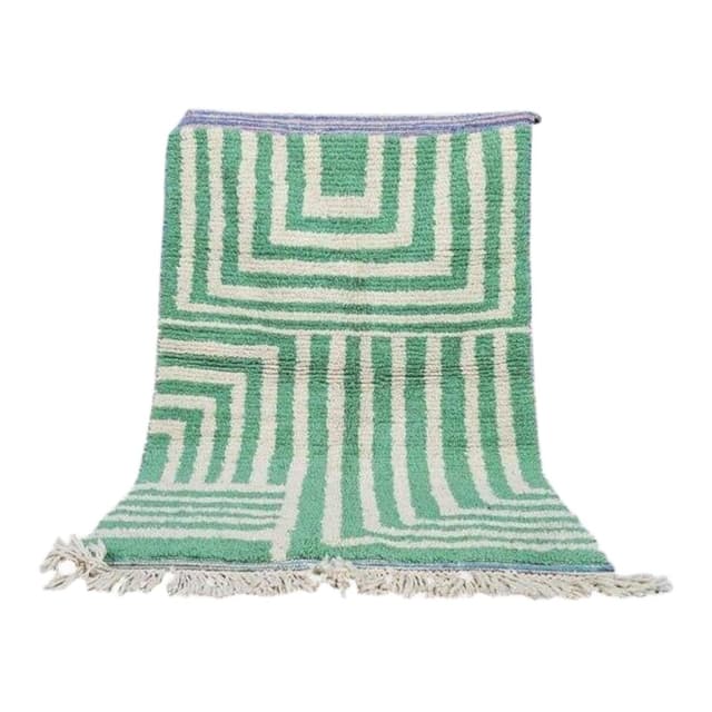 Ręcznie tkany dywan 140x260 cm, wełna, zielony, Maroko - WYMIARY