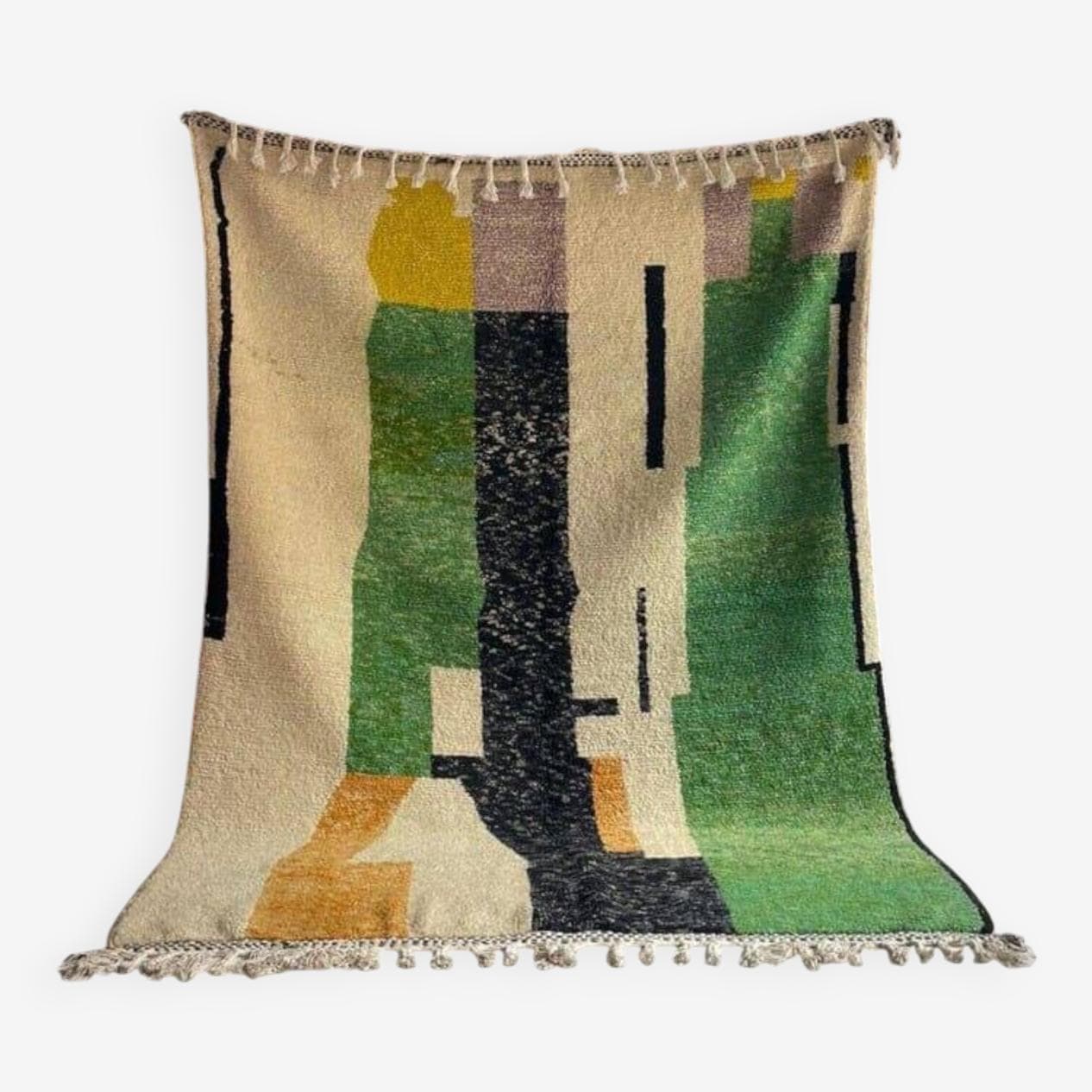 Ręcznie tkany dywan 200x300 cm, wełna, multikolor, Maroko - 205725