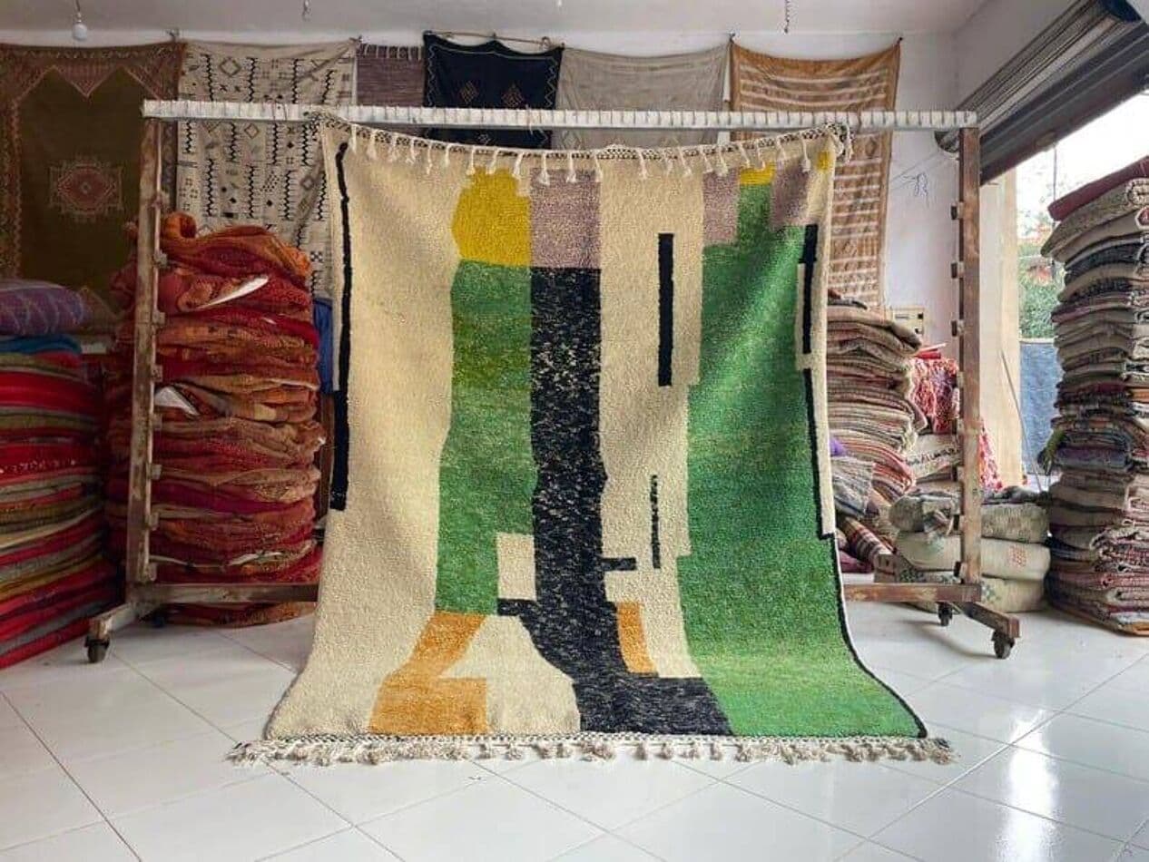 Ręcznie tkany dywan 200x300 cm, wełna, multikolor, Maroko - 205726