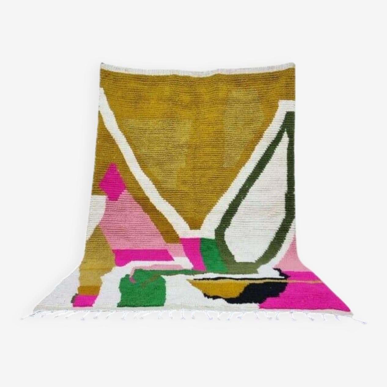 Ręcznie tkany dywan 100x200 cm, wełna, multikolor, Maroko - 205697