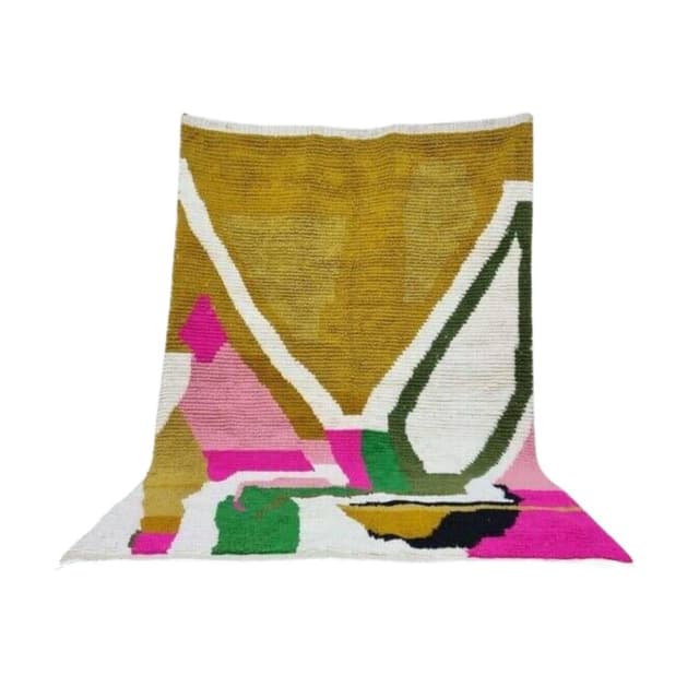 Ręcznie tkany dywan 100x200 cm, wełna, multikolor, Maroko - WYMIARY