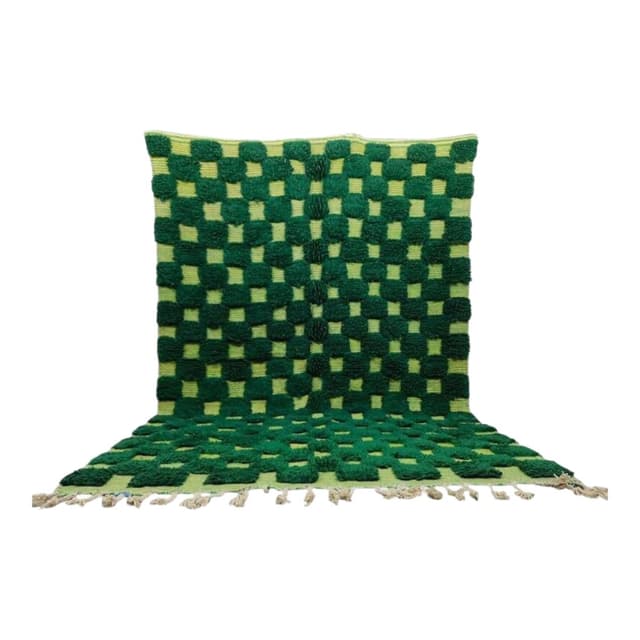 Ręcznie tkany dywan 150x250 cm, wełna, zielony, Maroko - WYMIARY