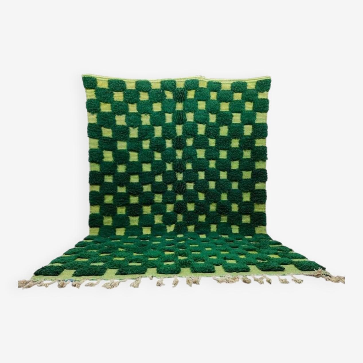 Ręcznie tkany dywan 150x250 cm, wełna, zielony, Maroko - 205643