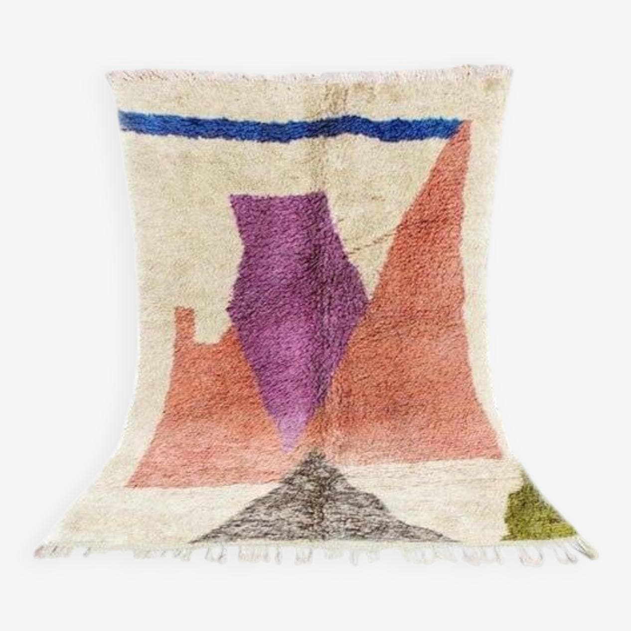 Ręcznie tkany dywan 150x250 cm, wełna, multikolor, Maroko - 205564