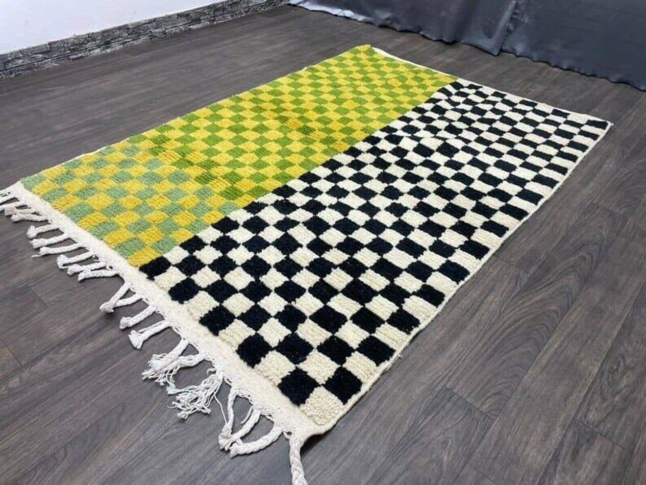 Ręcznie tkany dywan 150x250 cm, wełna, multikolor, Maroko - 205545