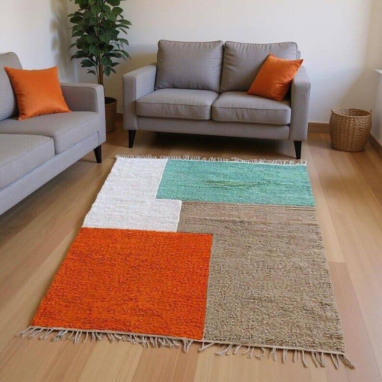 Ręcznie tkany dywan 155x245 cm, wełna, multikolor, Maroko - 205520