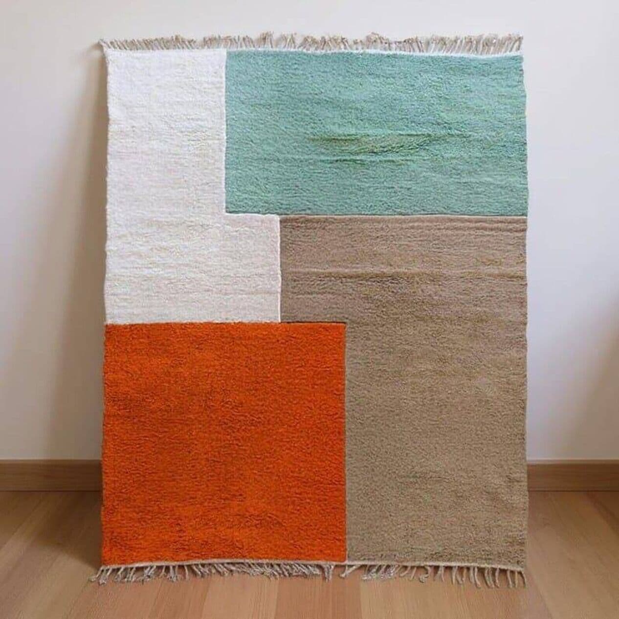 Ręcznie tkany dywan 155x245 cm, wełna, multikolor, Maroko - 205524